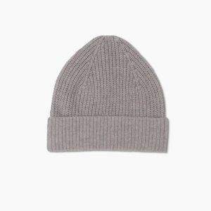 Quince Mongolian Cashmere Ribbed Beanie in Oatmeal
